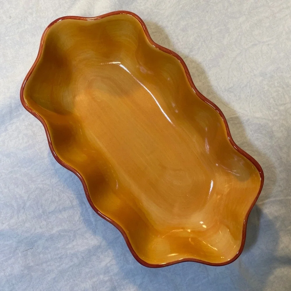 Gail Pittman Southern Living At Home Siena Ruffled Serving Canoe Bowl 11